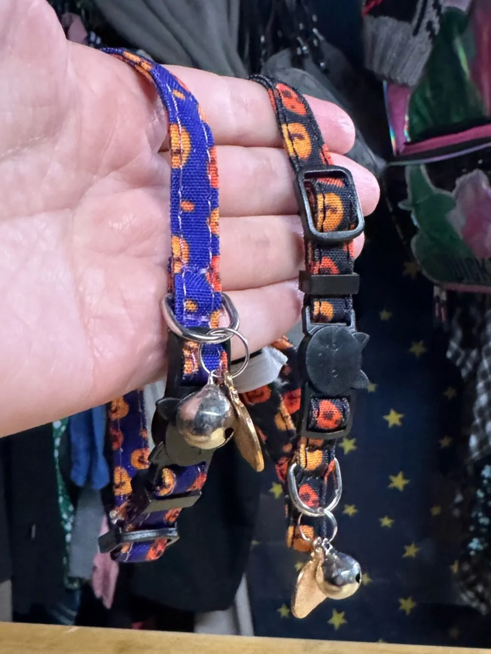 2 Halloween Pumpkin Cat Collars